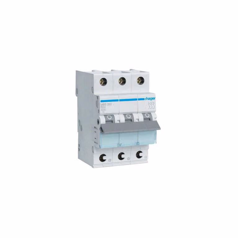 Interruttore Hager LS 3 poli 6kA B-50A 3M QC MBS350