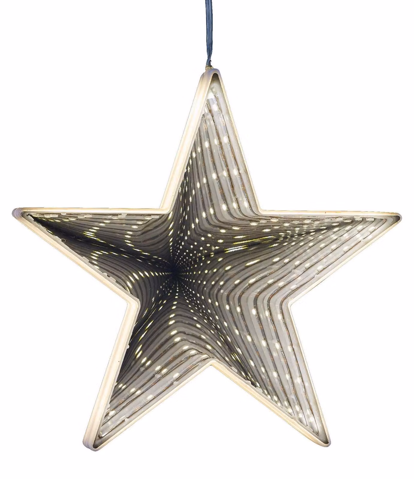 Fanale a LED per esterni con effetto "infinity", 41 LED, alimentato a batteria, luce bianco caldo, diametro 19 cm