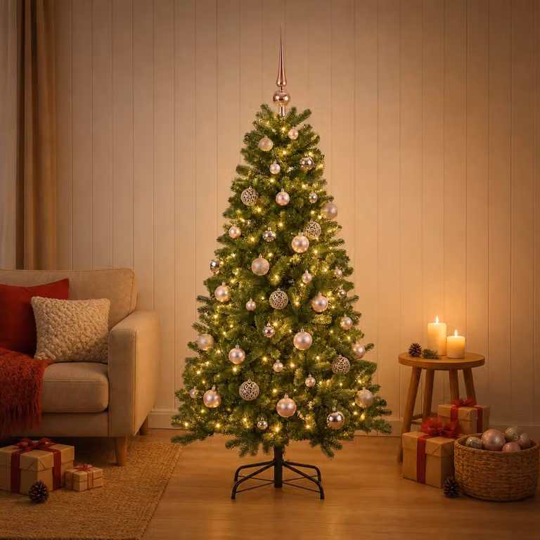 vidaXL Albero di Natale artificiale con palline 120 cm 150 LED