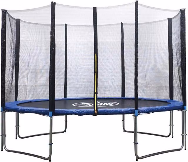 Trampolino Tappeto Elastico con Rete Ø 400 cm in Acciaio Galvanizzato Galvanizzato Blu
