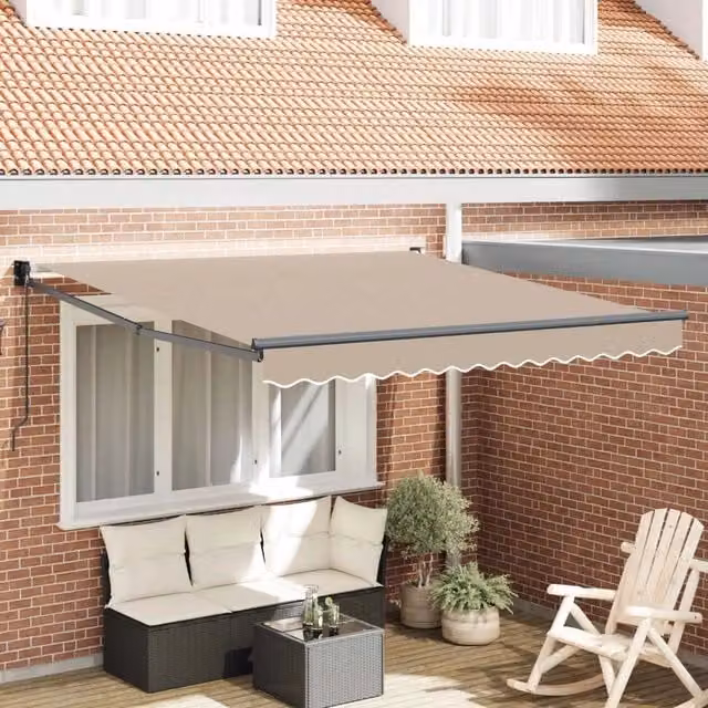 Tenda retrattile Beige 350 x 250 cm 100% Poliestere e Alluminio 3330349