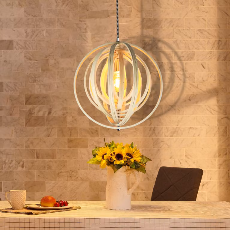 ZMH lampada a sospensione tavolo da pranzo legno lampada a sospensione sala da pranzo lampada a 1 fiamma regolabile in altezza Ø 40 cm，senza lampadina