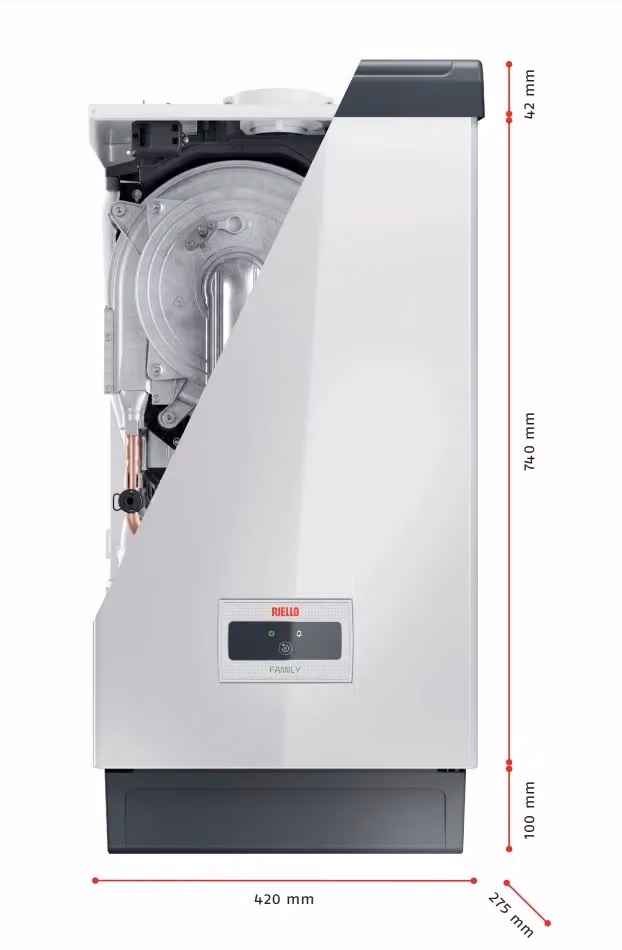 Caldaia a Condensazione Riello Family Externa 25 Kis Metano/Gpl Bianca con Kit Scarico Fumi in Acciaio Inox – 2