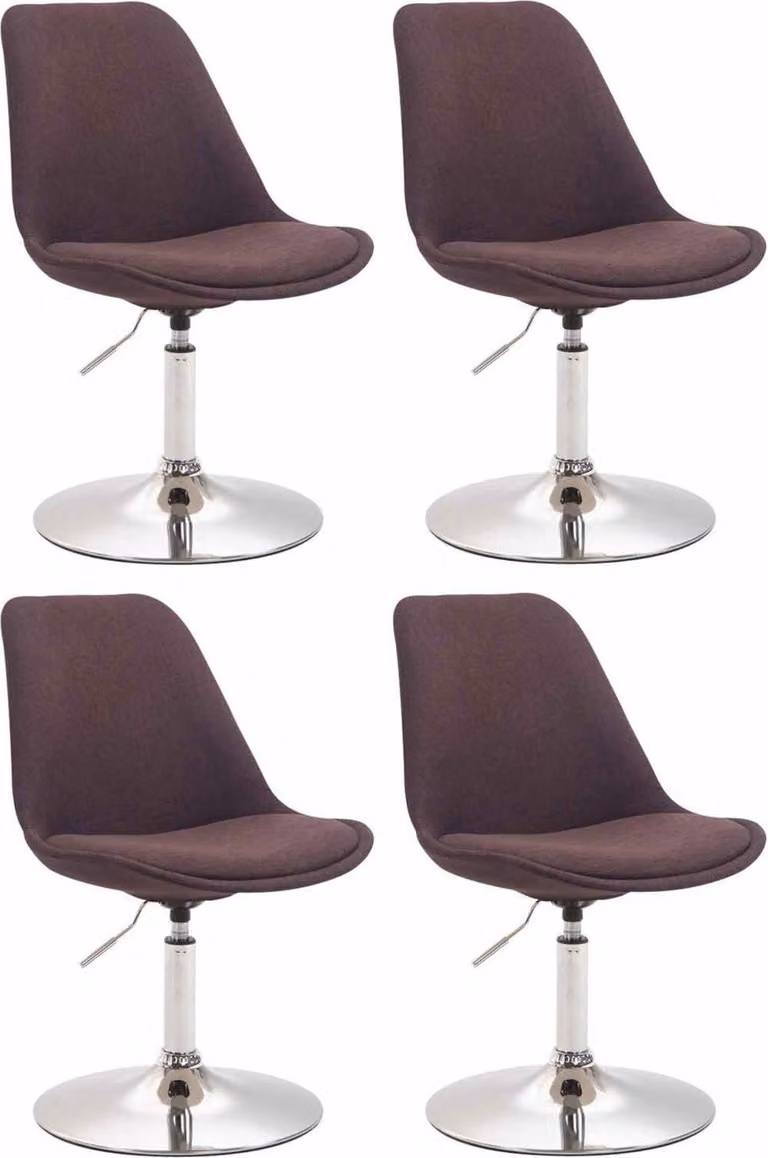 set di 4 sedie da pranzo - sedie da cucina - design moderno, seduta confortevole | colore: marrone | colore base: cromo