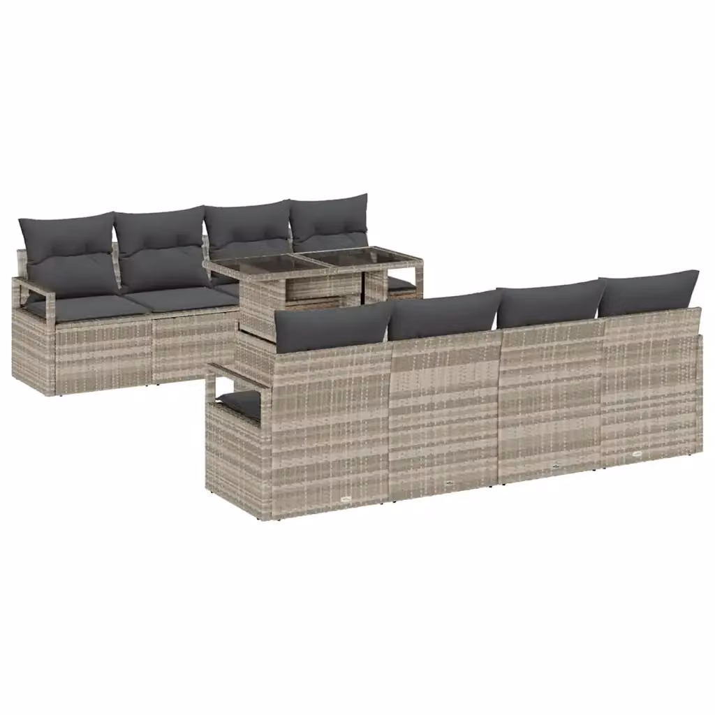 Set Divano da Giardino Moderno vidaXL in Acciaio Grigio con Cuscini e Tavolino da Caffè – 2