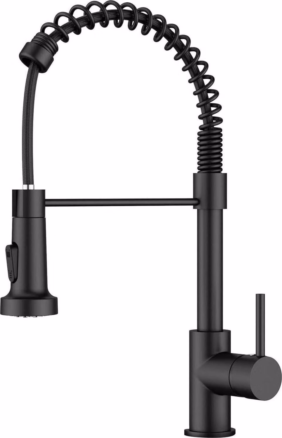 FORIOUS Rubinetto da cucina in acciaio inox nero Miscelatore estraibile girevole a 360°