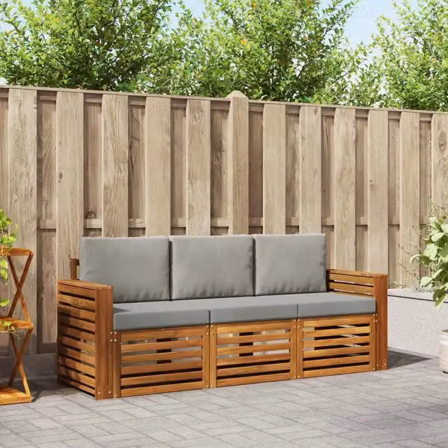 Set divani 3 pz Grigio Naturale e Chiaro 3374296