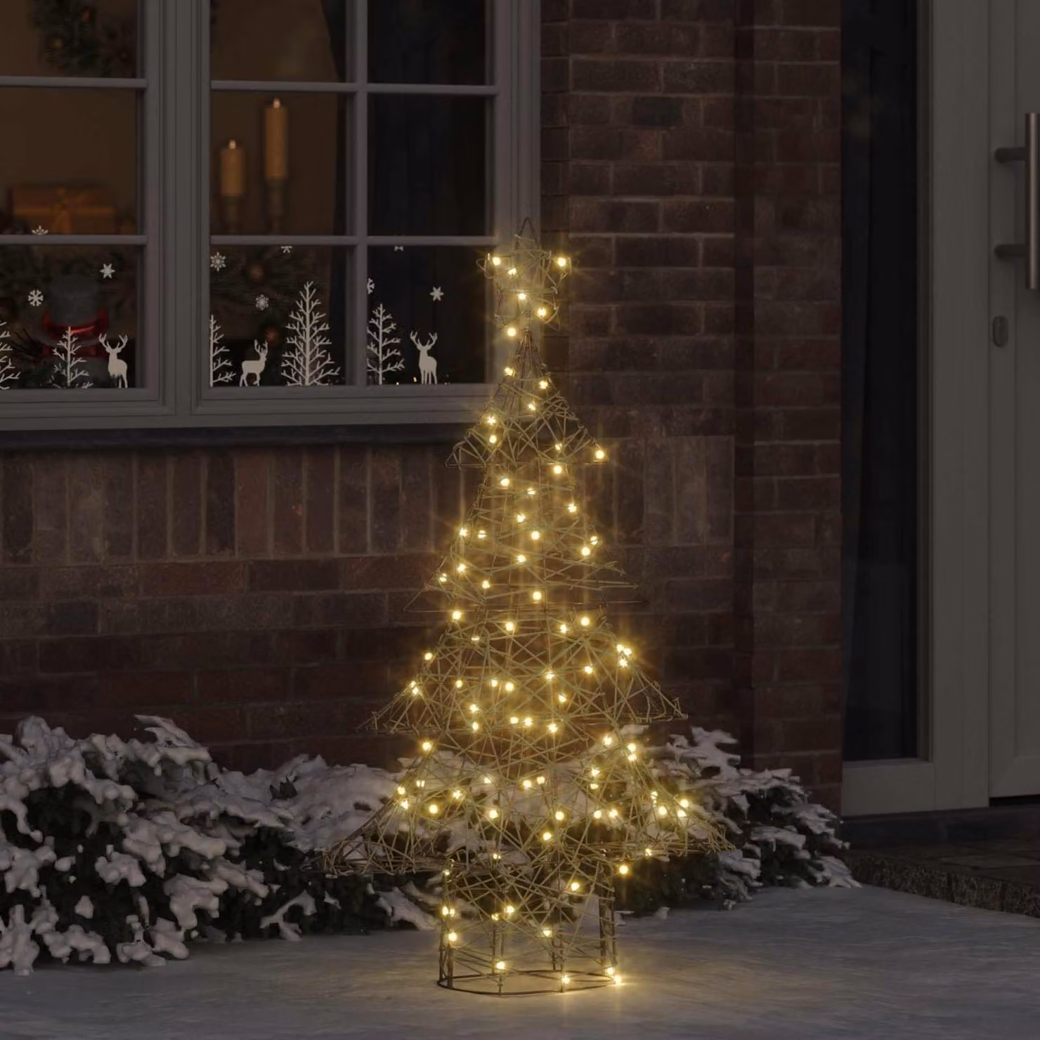 Maison Exclusive - Albero di Natale con 120 luci a LED, luce calda, altezza 150 cm, struttura in rattan