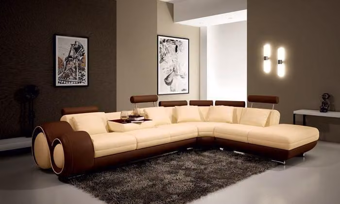 Ecksofa Sofa Couch Polster Wohnlandschaft Leder Sofas Garnitur L-Form jvmoebel ®