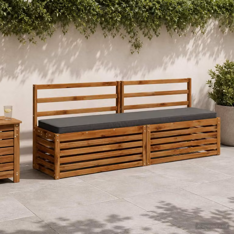Set di 2 cuscini per panchina vidaXL VUGHT in poliestere, colore grigio antracite, design moderno con rivestimento rimovibile e resistente ai raggi UV