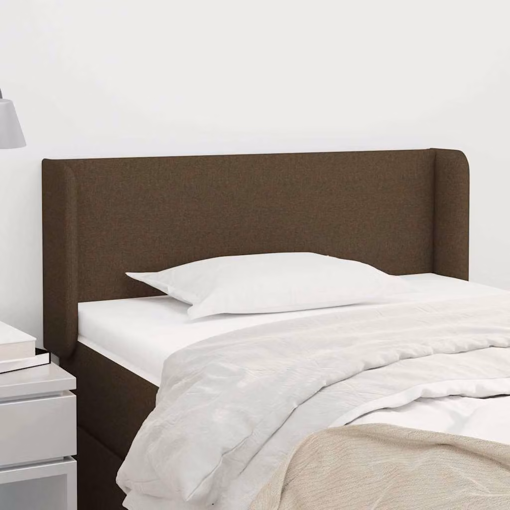 Testiera ad orecchio vidaXL in tessuto marrone scuro L: 83 cm, P: 16 cm, H: 78-88 cm