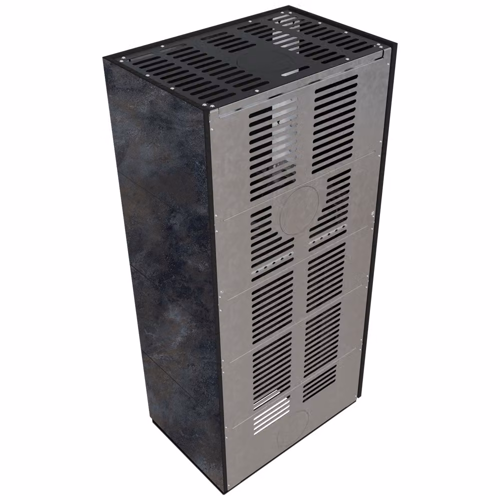 KRATKI FLOKI BOX Kit camino destro 8 kW Ø 160 quarzo sinterizzato OSSIDO NERO rivestimento nero