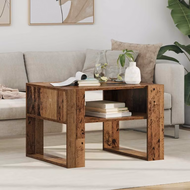 vidaXL Tavolino da salotto moderno in legno marrone L: 66 cm, P: 53 cm, H: 45 cm