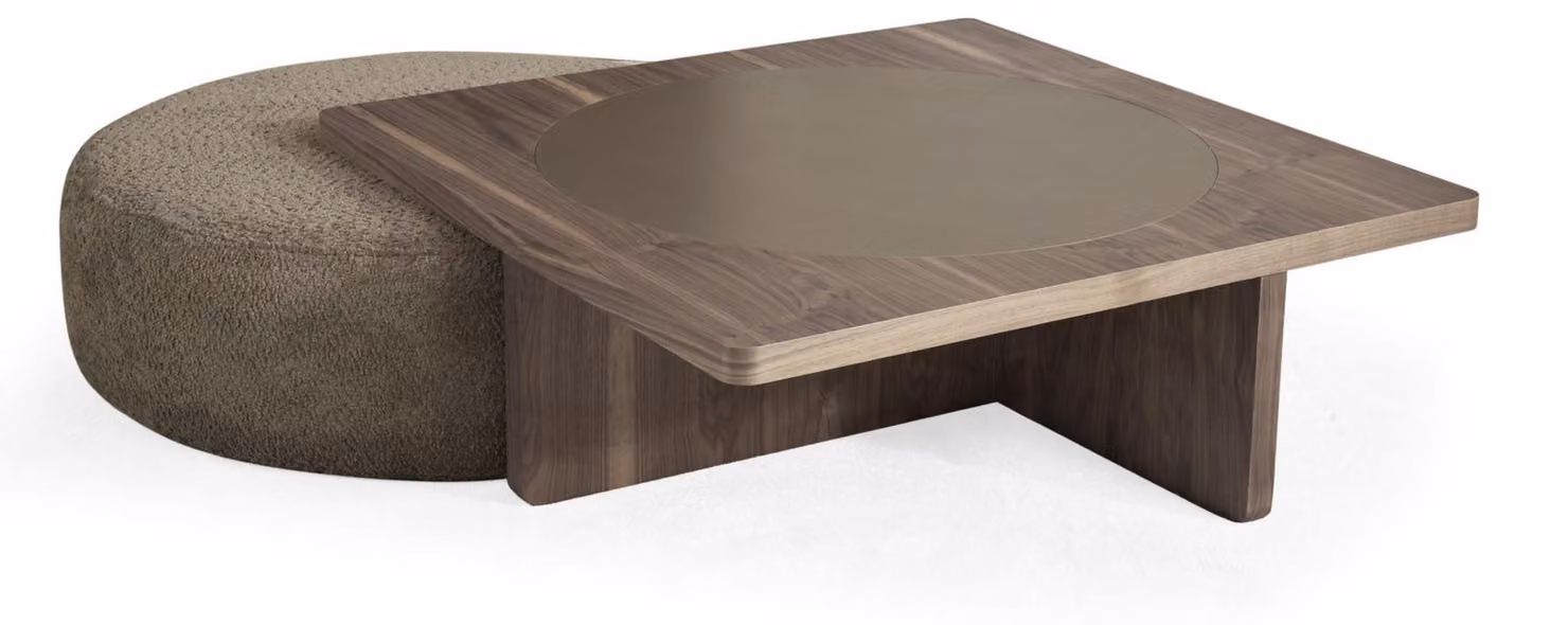 Modernes Wohnzimmer Set Luxuriöser Couchtisch Hocker 2tlg Garnitur