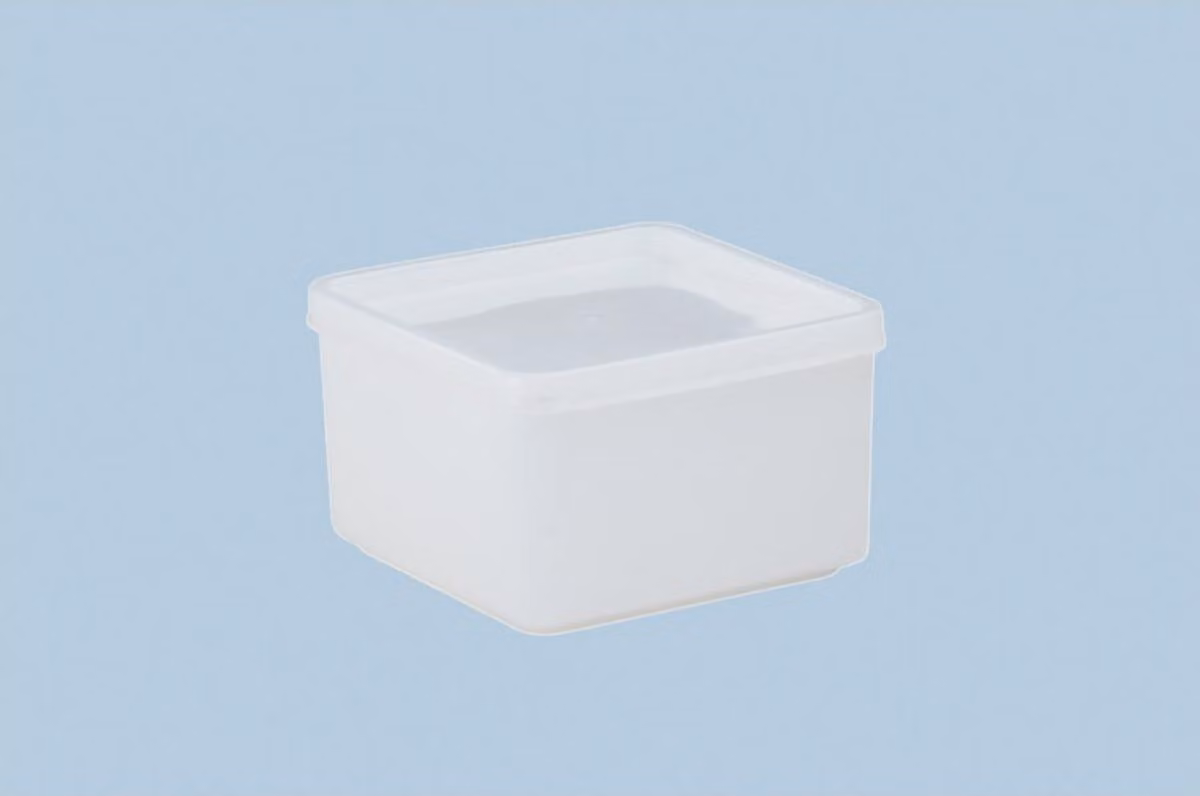Lattina 500 ml con coperchio a scorrimento quadrato naturale L103xL103xH64mm