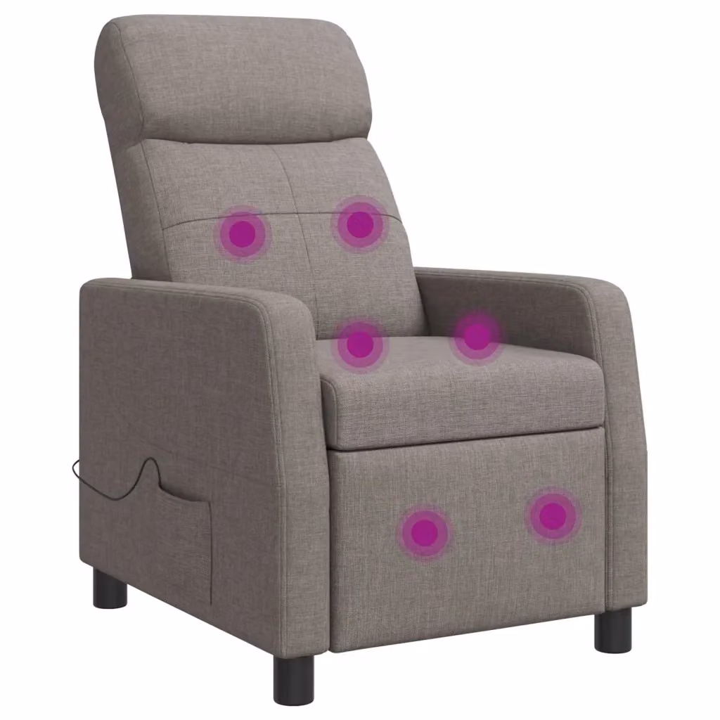 Divano Sedia-Poltrona Massaggiante Tortora in Tessuto con Braccioli e Design Moderno – 2