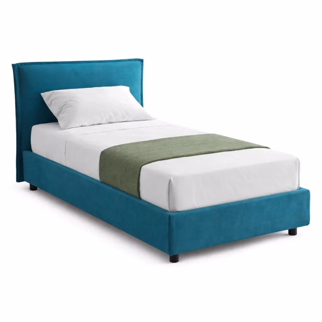 Letto Singolo Sfoderabile Brusson DMORA Made in Italy Azzurro – 2