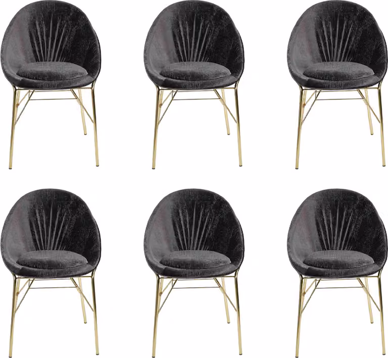 Moderne Design Schwarz 6x Stühle Ohne Armlehne Esszimmer Luxus Möbel