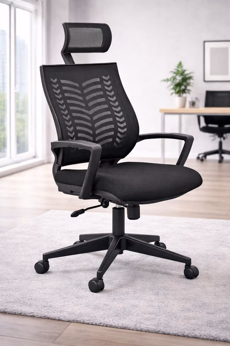 Sedia da ufficio ergonomica con schienale in rete e braccioli regolabili