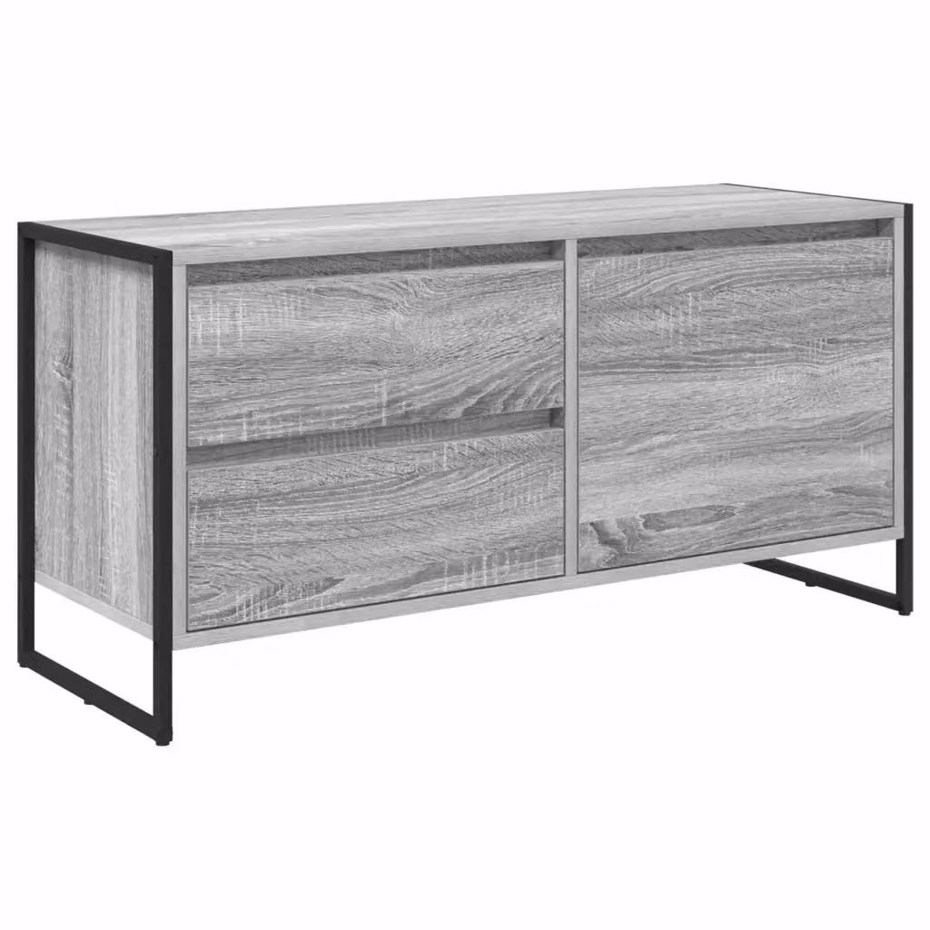 Mobile TV e Credenza in stile Industrial vidaXL, Grigio, L/P/H: 100 x 36 x 49.5 cm – 2