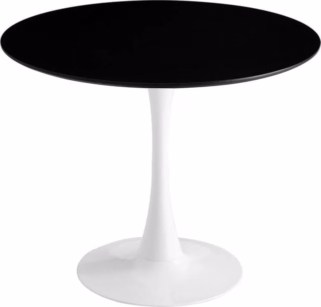 LÚZETE - TAVOLO SAN ANTONI Ø90 CM GAMBA BIANCA PIANO NERO