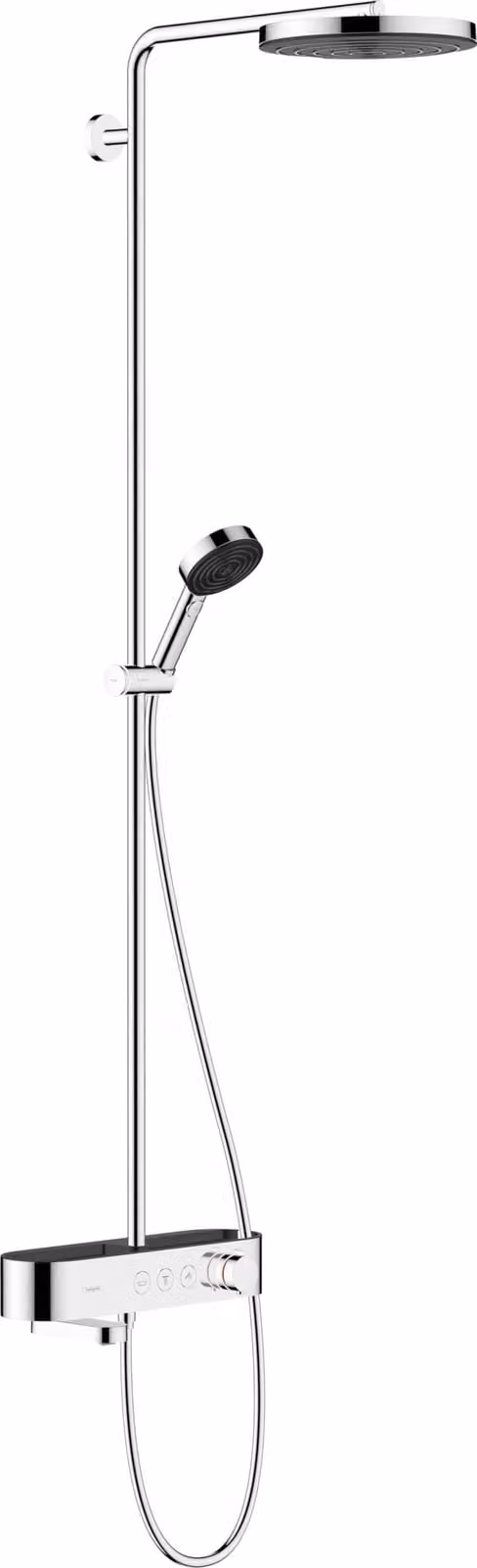 Sistema doccia con termostato, doccia a pioggia da 260 mm, soffione manuale, finitura cromata