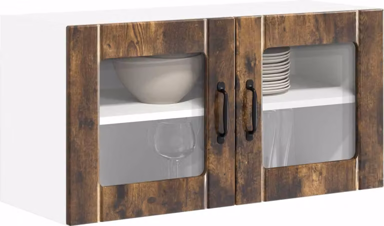 Mobile in vetro da parete LUCCA Rovere Fumo 80 x 31 x 40 cm