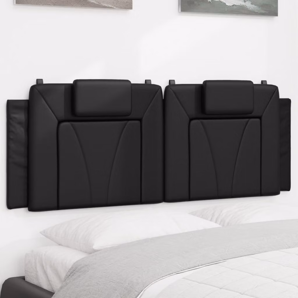 vidaXL Cuscino Testiera Viana Nero in Similpelle, Larghezza: 153 cm