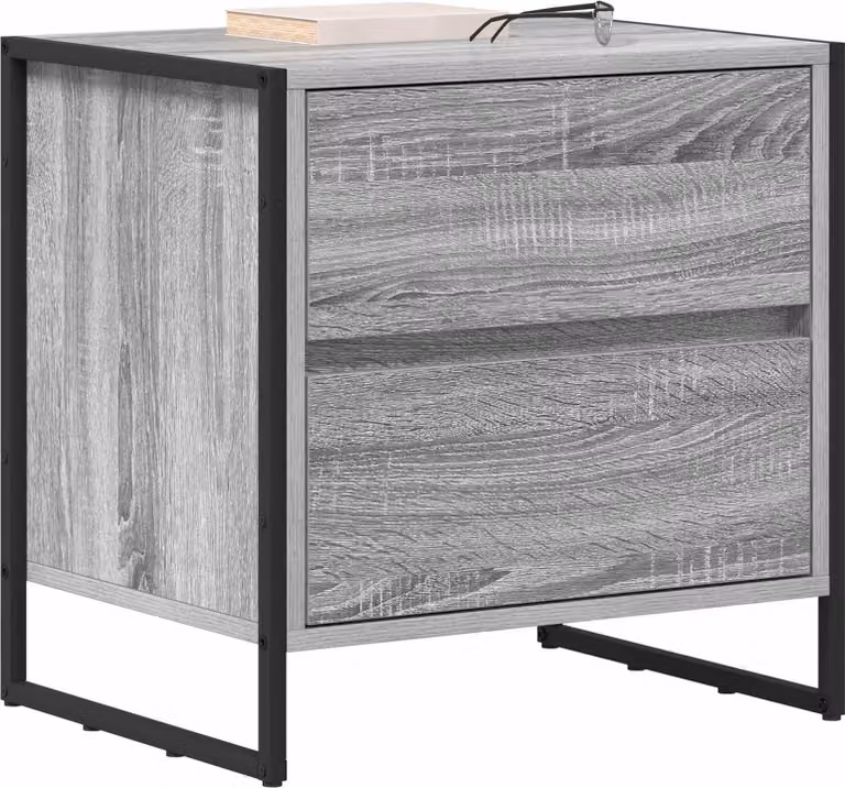 Comodino Grigio Sonoma 50 x 39.5 x 50 cm Legno multistrato