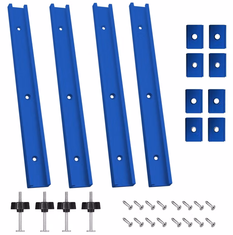 4 guide a T, filettate M8 e M6, 400 mm di guida, profilo di montaggio