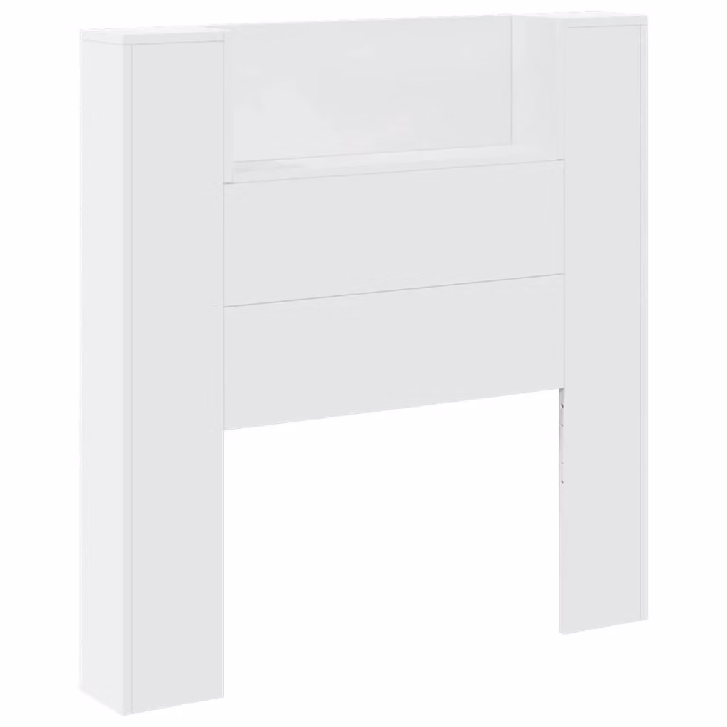 Testiera decorativa vidaXL in legno bianco con illuminazione integrata e mensola, L 100 x P 16,5 x H 103,5 cm – 2