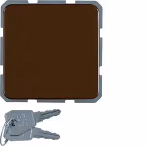 Berker 476301 Presa SCHUKO con coperchio ribaltabile e serratura, marrone lucido, incasso a filo, IP44