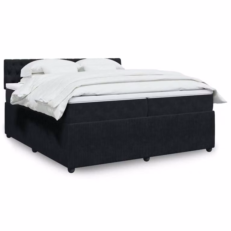 Maison Exclusive - Giroletto a Molle con Materasso Nero 200x200 cm in Velluto