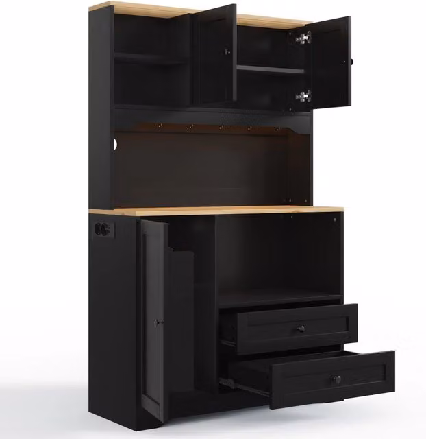 Mobile cucina alto ¨C Minimal ¨C Bianco, legno multistrato, 100x40x163cm, ripiani regolabili, USB