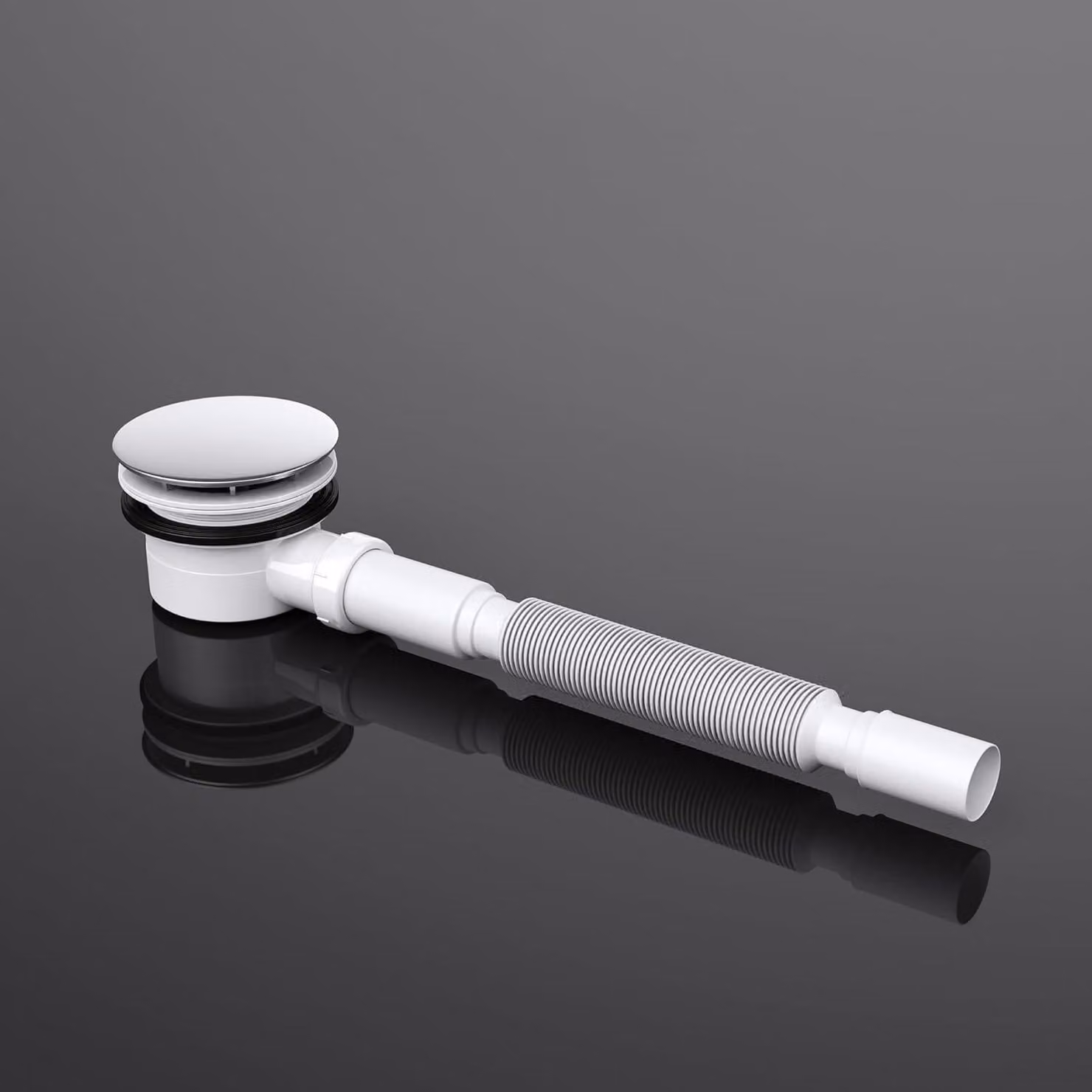 doporro Piletta di Scarico per Piatto Doccia Ø90 mm con Cover Cromata, Sifone Antiodore Rimovibile, Filtro Capelli e Arco di Scarico Flessibile (AL01)