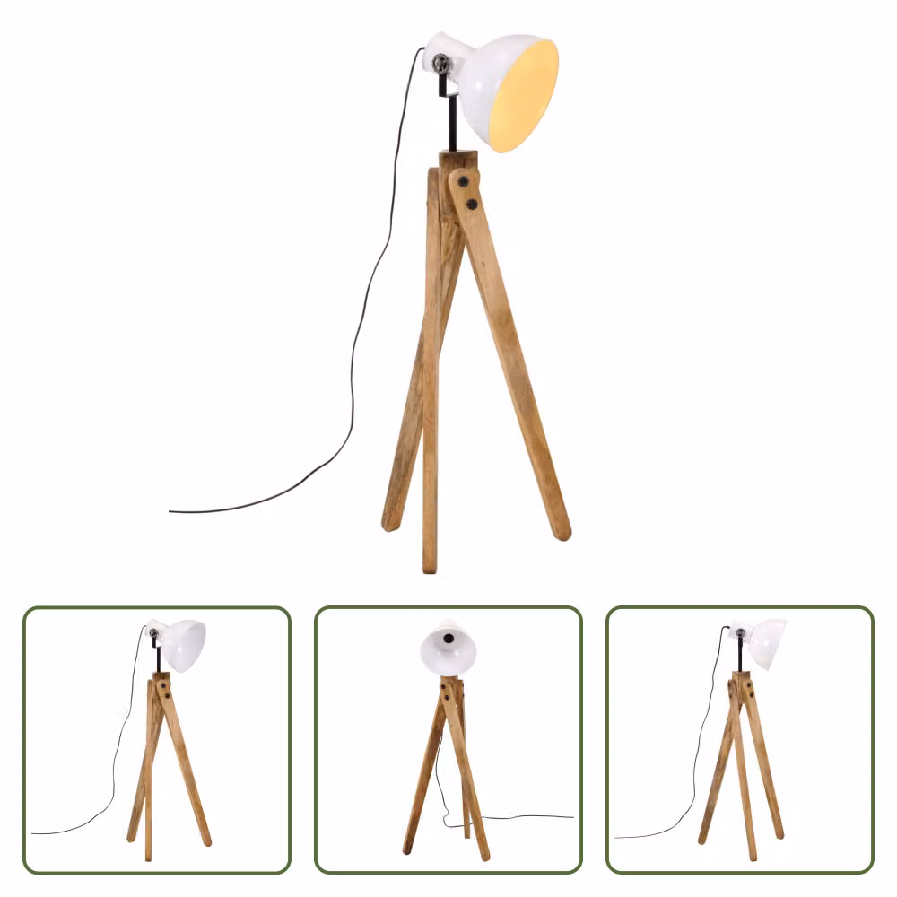 The Living Store Lampada da terra 25 W Bianco 45x45x120 cm E27