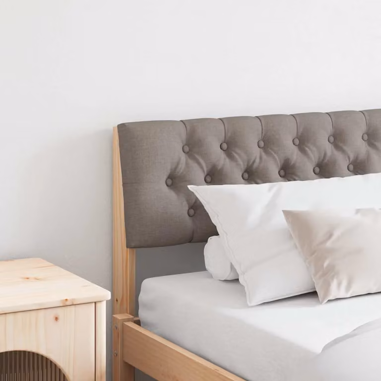 Testiera imbottita Talpa vidaXL in pino massello, disponibile in beige o grigio, larghezza: 200 cm