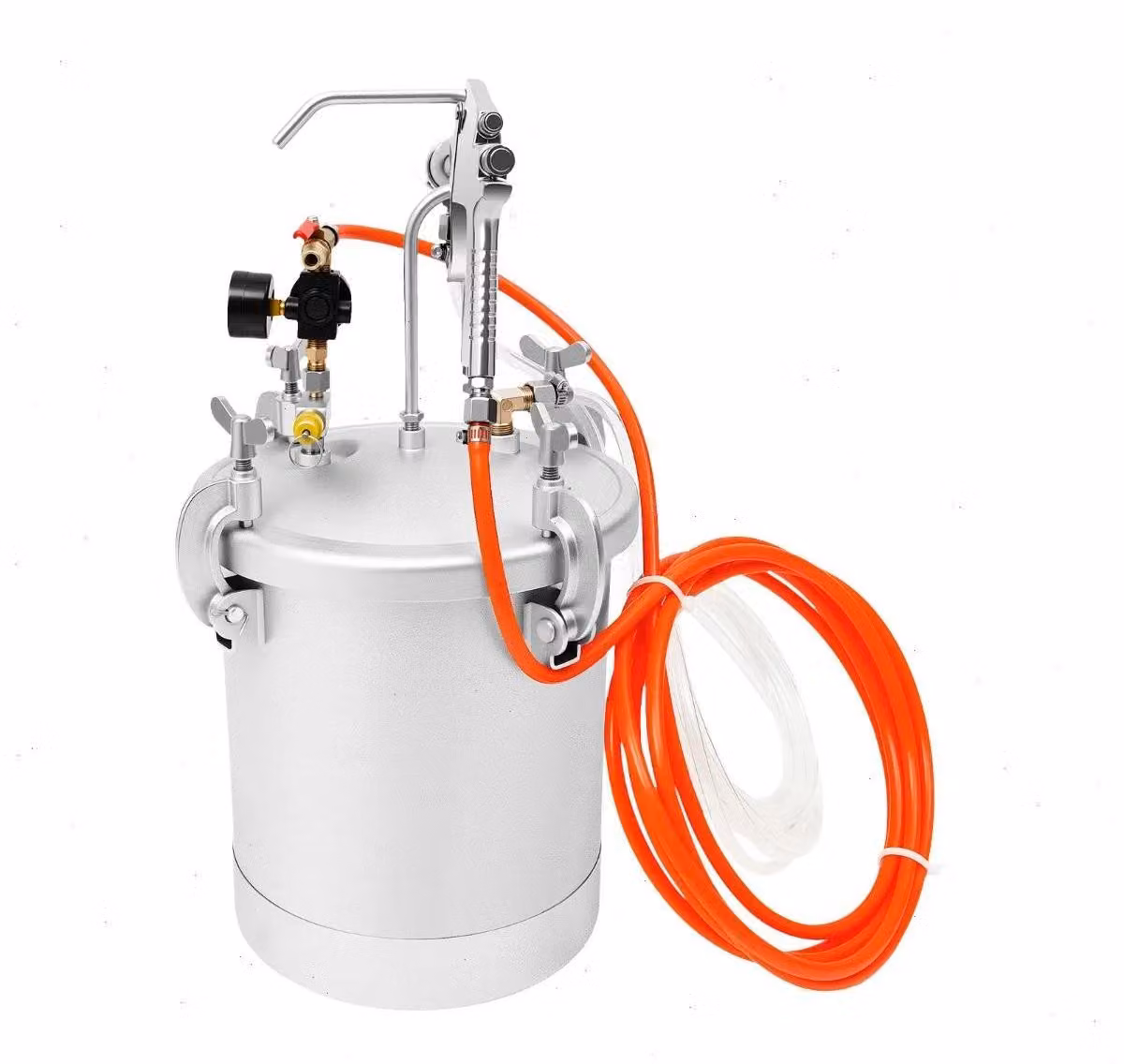Spruzzatore a vernice - Serbatoio a pressione da 10 litri - Ugello da 3,0 mm - Portata regolabile - Funzionamento manuale, portatile - Distanza di spruzzo: 17–25 cm - Acciaio al carbonio - Argento