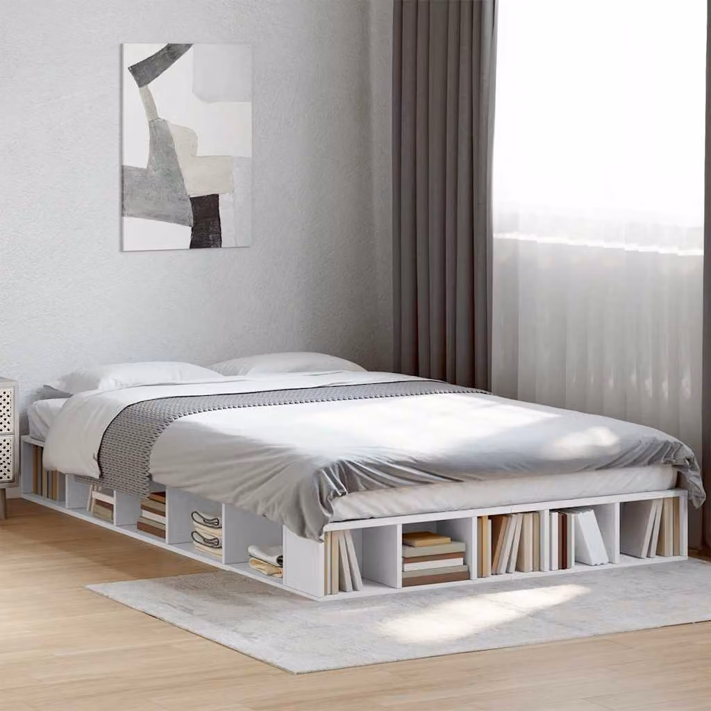 vidaXL Giroletto Bianco in Legno Multistrato L: 135 cm, P: 190 cm – 1