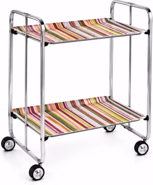 Carrello da cucina pieghevole cromato con ruote BAUHAUS 2 ripiani