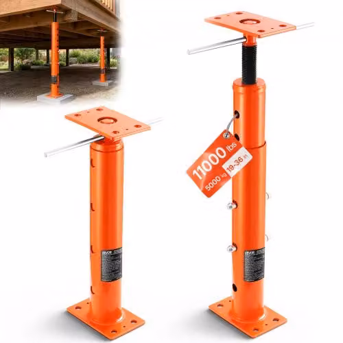 VEVOR Martinetto da Pavimento Regolabile in Acciaio Arancione, Altezza: 48,26-91,44 cm, Portata: 8164,66 kg
