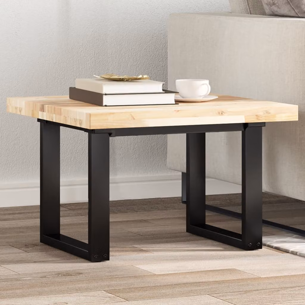 vidaXL Piano Tavolo Quadrato in Legno Massello di Acacia Marrone L/P/H: 60 x 60 x 4 cm