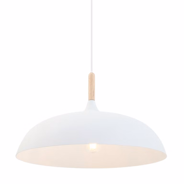 Lampada a sospensione - bianco - Bjorr - legno metallo - Ø 45cm - E27 - 7731W - Mexlite
