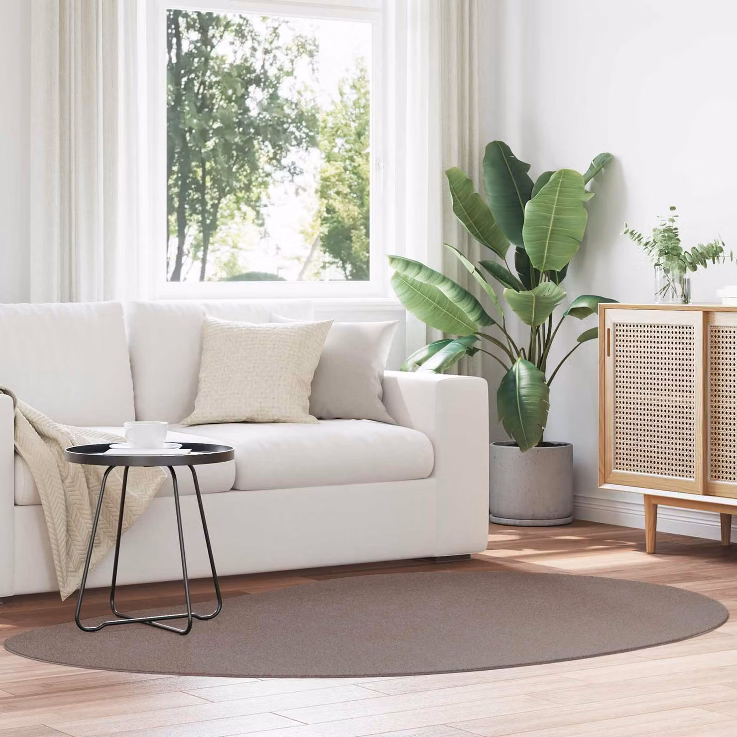 Tappeto moderno vidaXL HUARTE color sabbia in poliestere, L 140 x P 200 cm