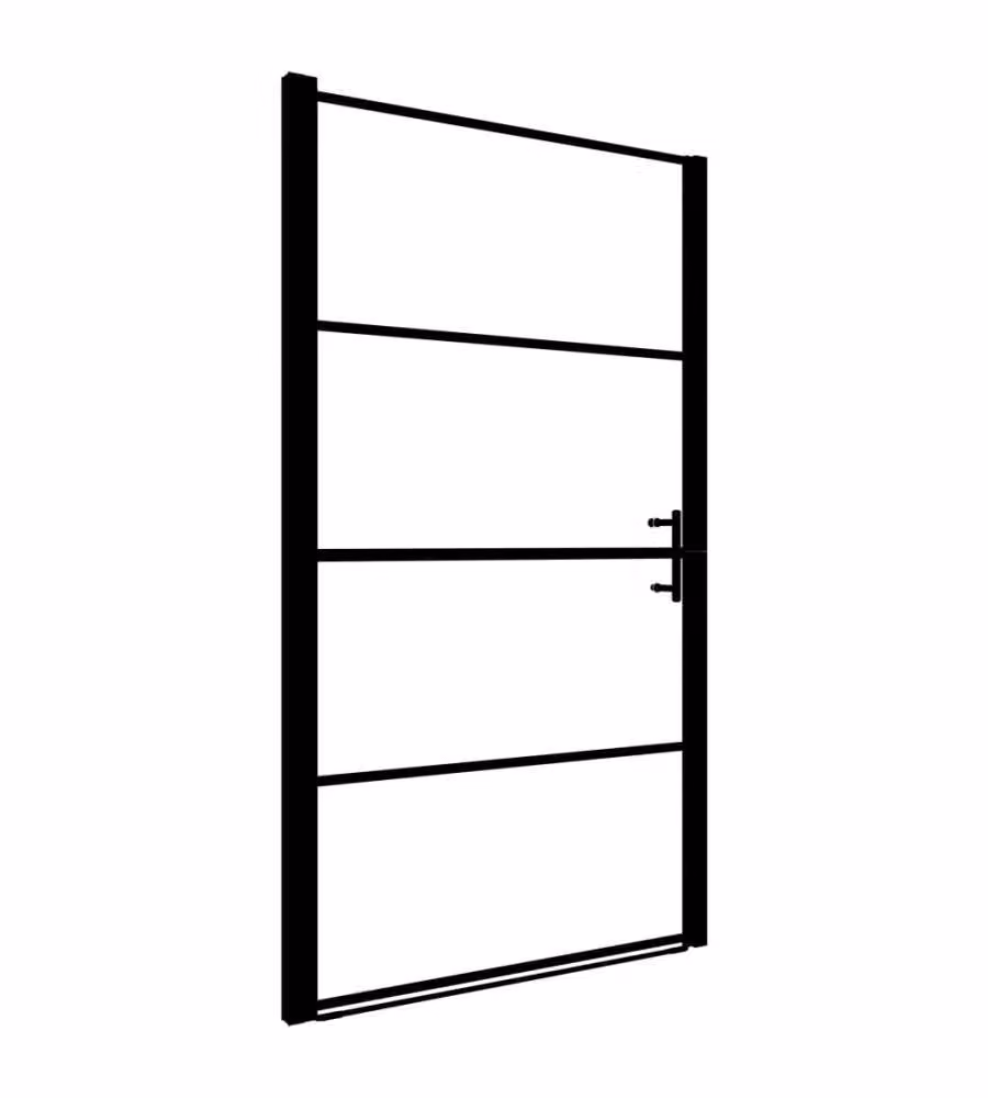 Porta per Doccia in Vetro Temperato Trasparente con Profilo Nero vidaXL L: 100 cm, H: 178 cm – 2