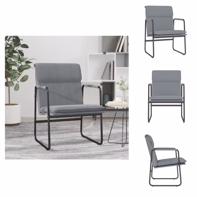 vidaXL Sedia lounge grigio chiaro 55x64x80 cm tessuto - Poltrona