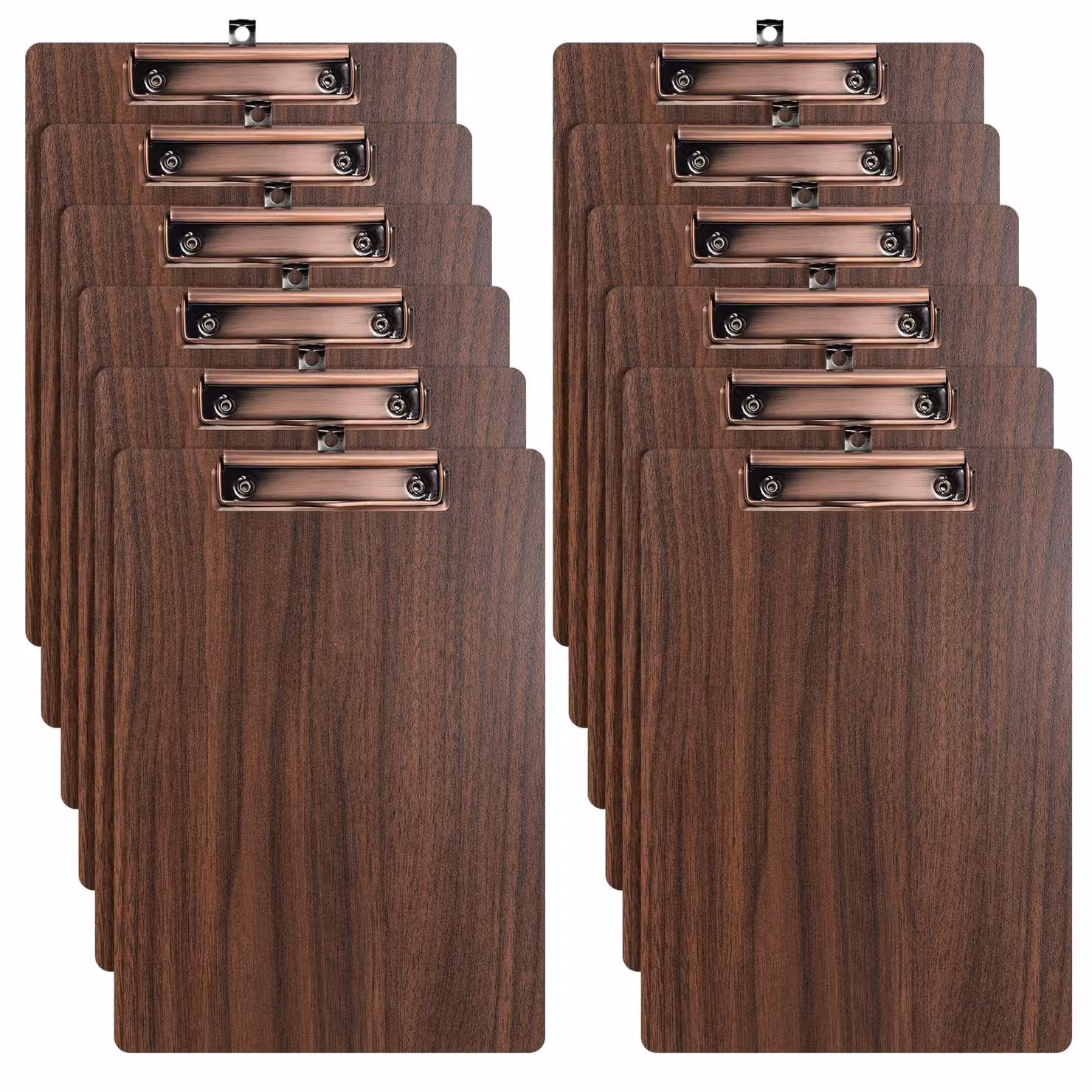 12 portamatite in legno formato A4 con clip metalliche robuste