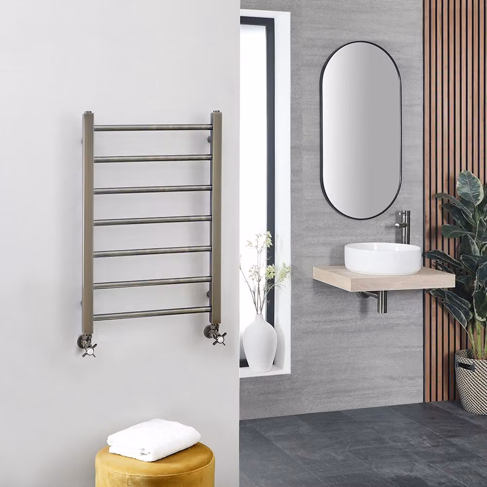 Scaldasalviette Piatto Acciaio Inox Oro Scuro 800x500mm - Termoarredo Bagno - Design premium
