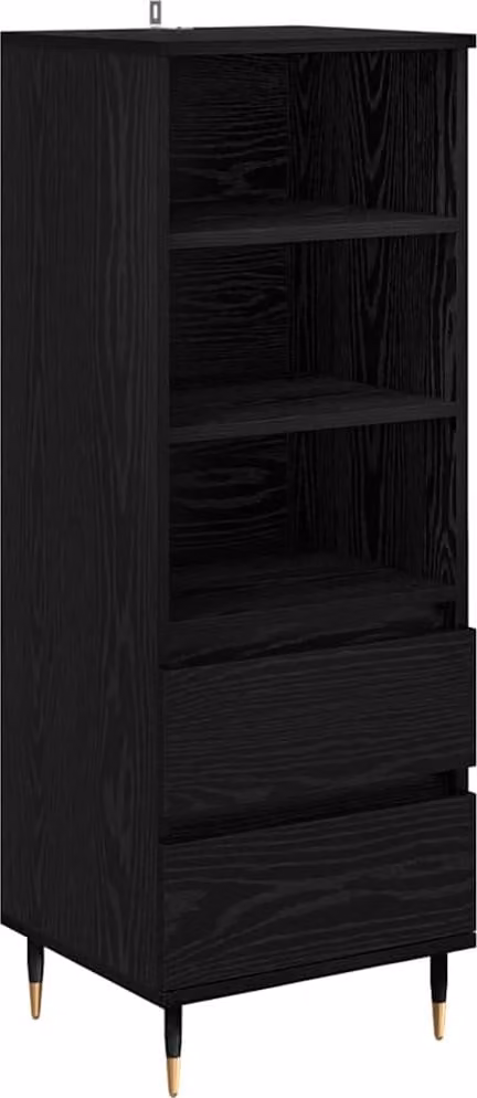 Credenza Rovere Nero 40 x 36 x 110 cm Legno multistrato