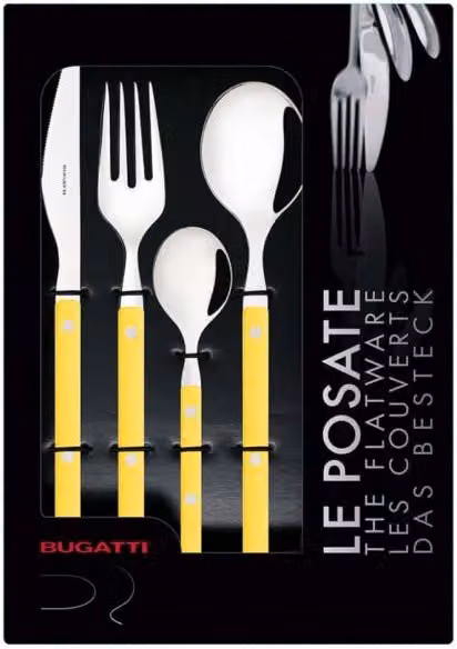 ALLEGRA, Posate Set 24 Pz, Scatola Finestra, Casa Bugatti Colore: Giallo